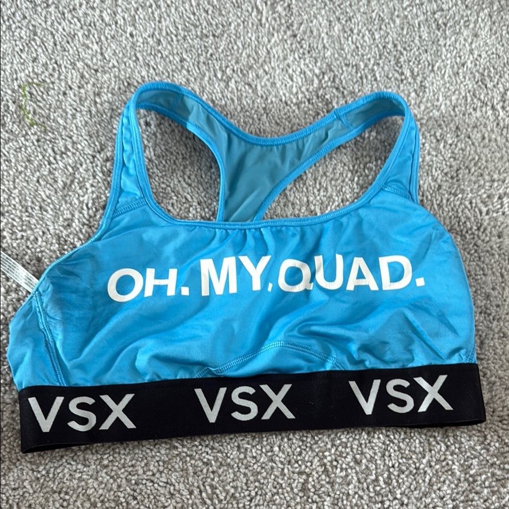 VSX Blue and Black Racerback Sports Bra
